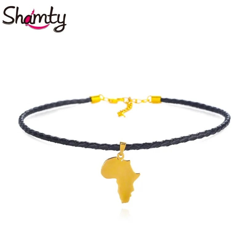 Women'S Ethnic Fashion Brands - Shamty Choker Necklace Africa Map Pendant