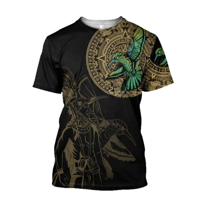 Men'S Ethnic Fashion Trends - Retro Ethnic Aztec Mexico T-shirt Summer