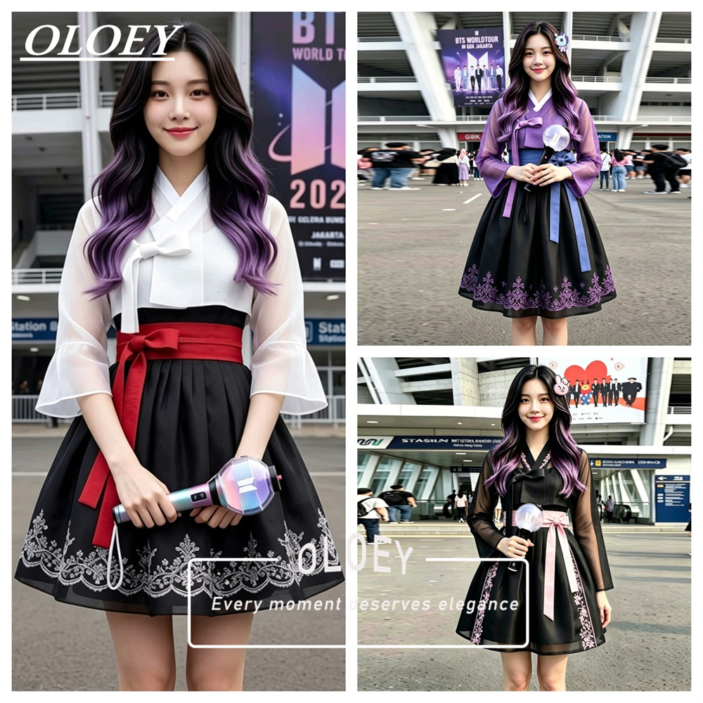 Hanbok Modern Set - OLOEY Modern Appliques Short Concert Hanbok