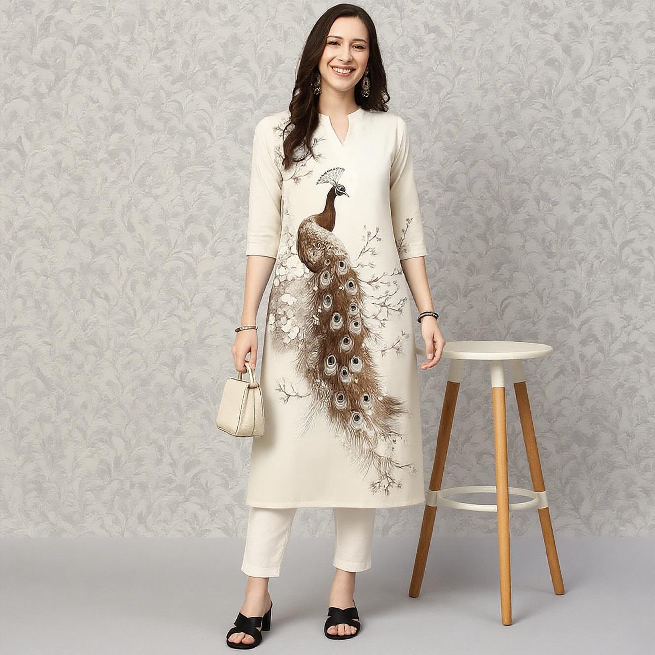 Peacock Women's Kurt Casual Fa - Ethnic Fashion Kurtis ulasan dan harga
