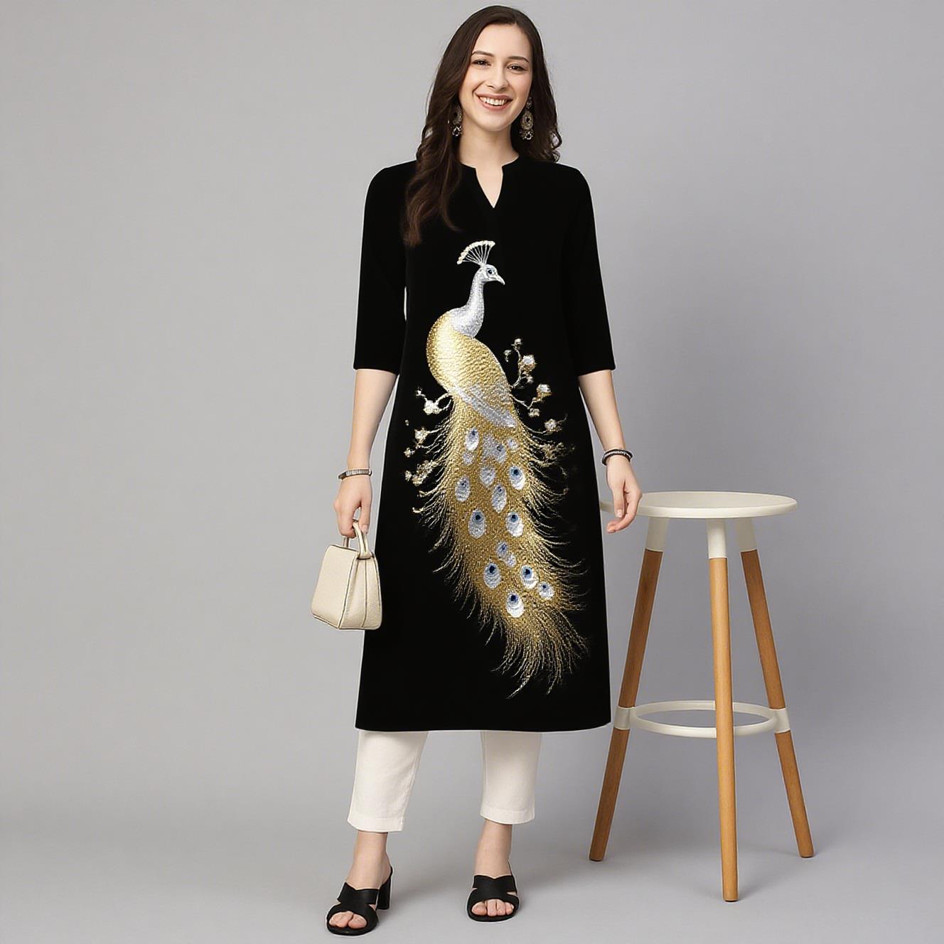 Peacock Women's Kurt Casual Fa - Ethnic Fashion Kurtis ulasan dan harga