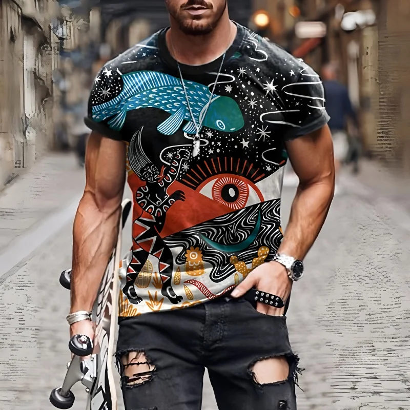 Vintage Ethnic Style Pattern T - Men'S Ethnic Fashion Trends ulasan dan harga