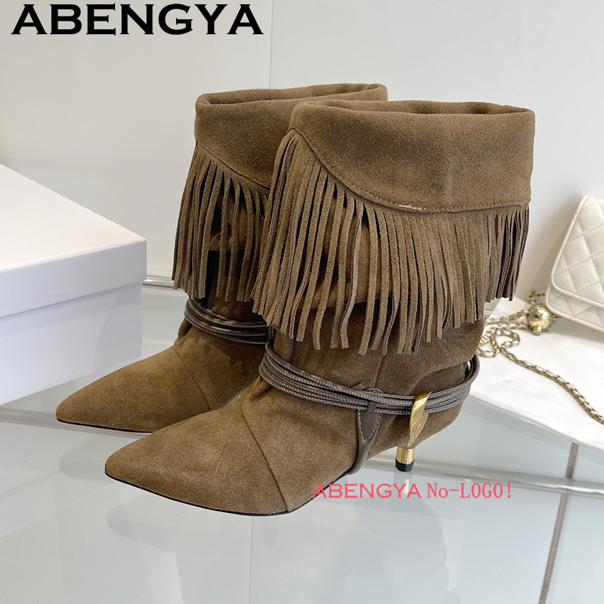 Suede Leather Edge Tassel Desi - Ethnic Fashion Week ulasan dan harga