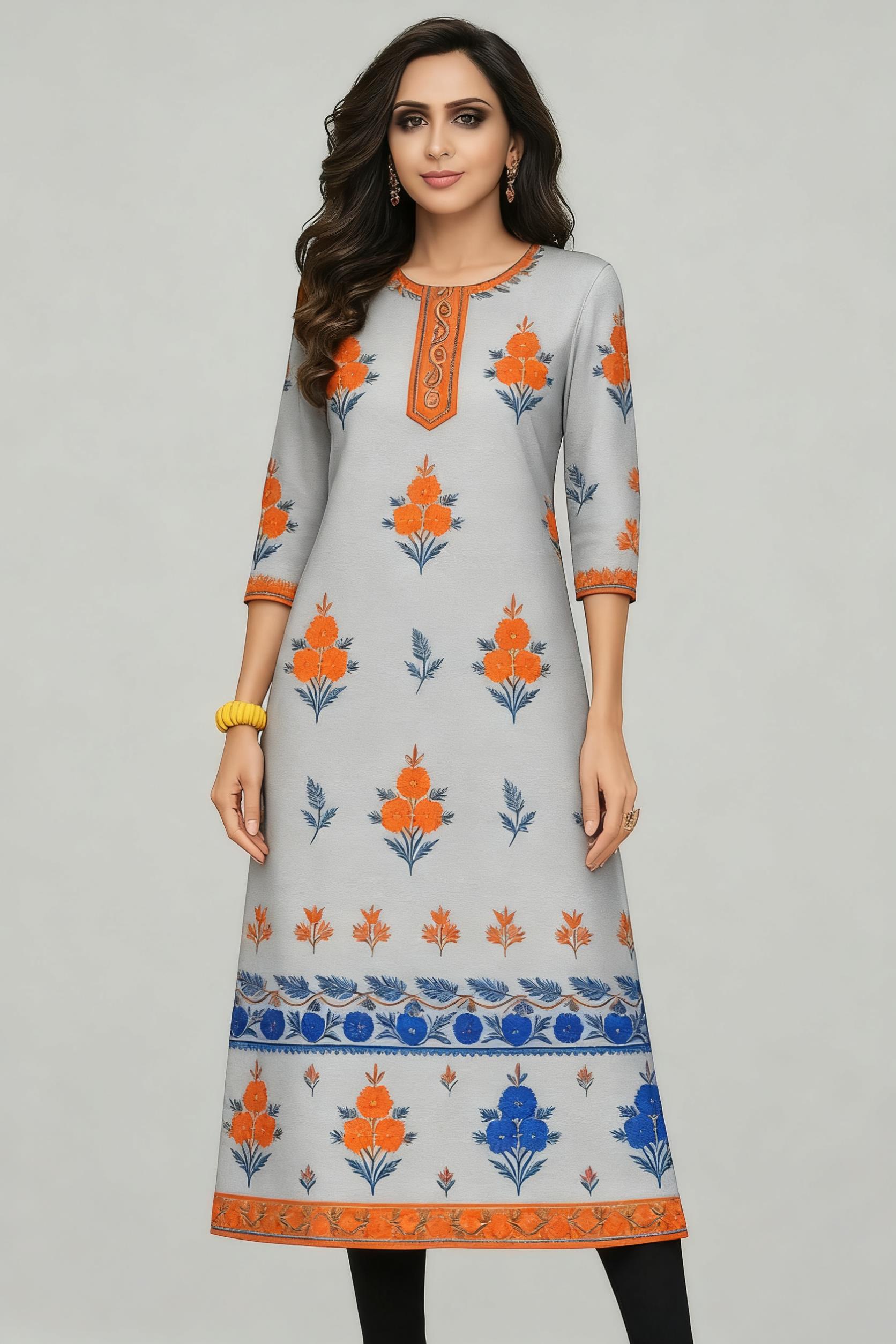 Muslim Kurt Flowers Women's Fa - Ethnic Fashion Kurtis ulasan dan harga