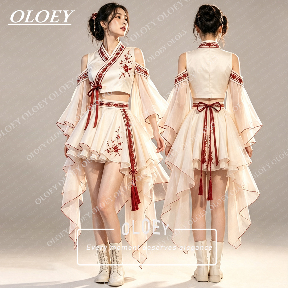 OLOEY Modern Red Embroidery Iv - Hanbok Modern Set ulasan dan harga