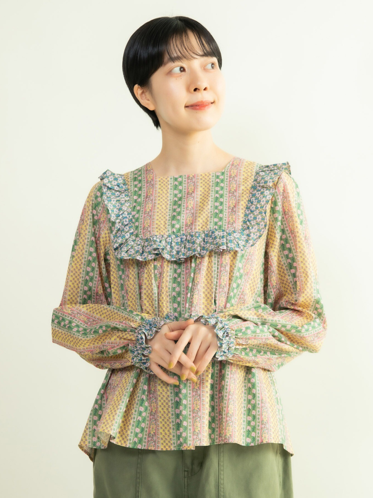 Sweet Floral Print Shirt with  - Ethnic Fashion Brand ulasan dan harga