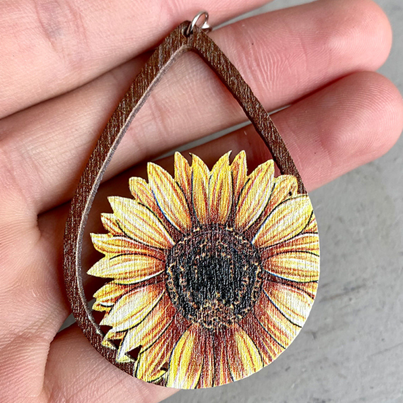 Laser Cutout Wood Sunflower Ca - Ethnic Fashion Boutique ulasan dan harga