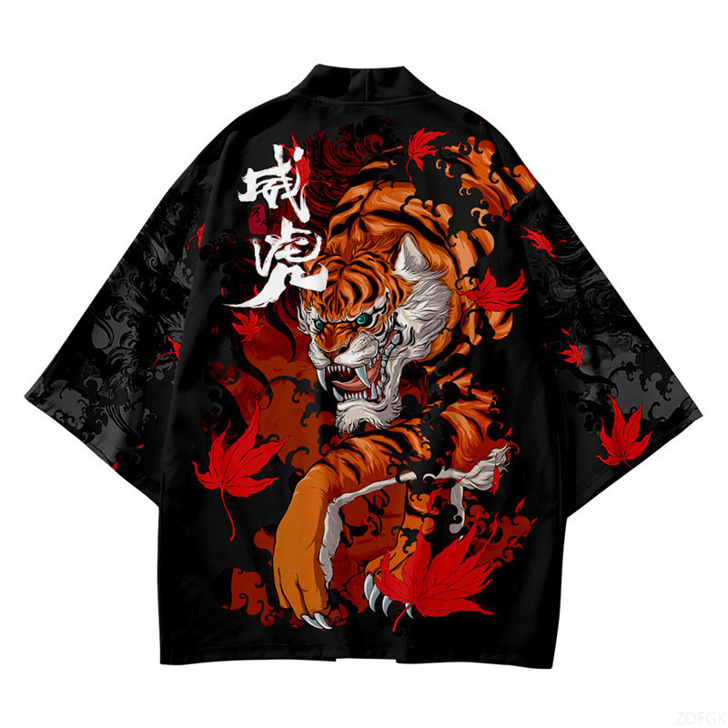 Black Kimono Open Collar Men's - Haori Japanese Jacket ulasan dan harga