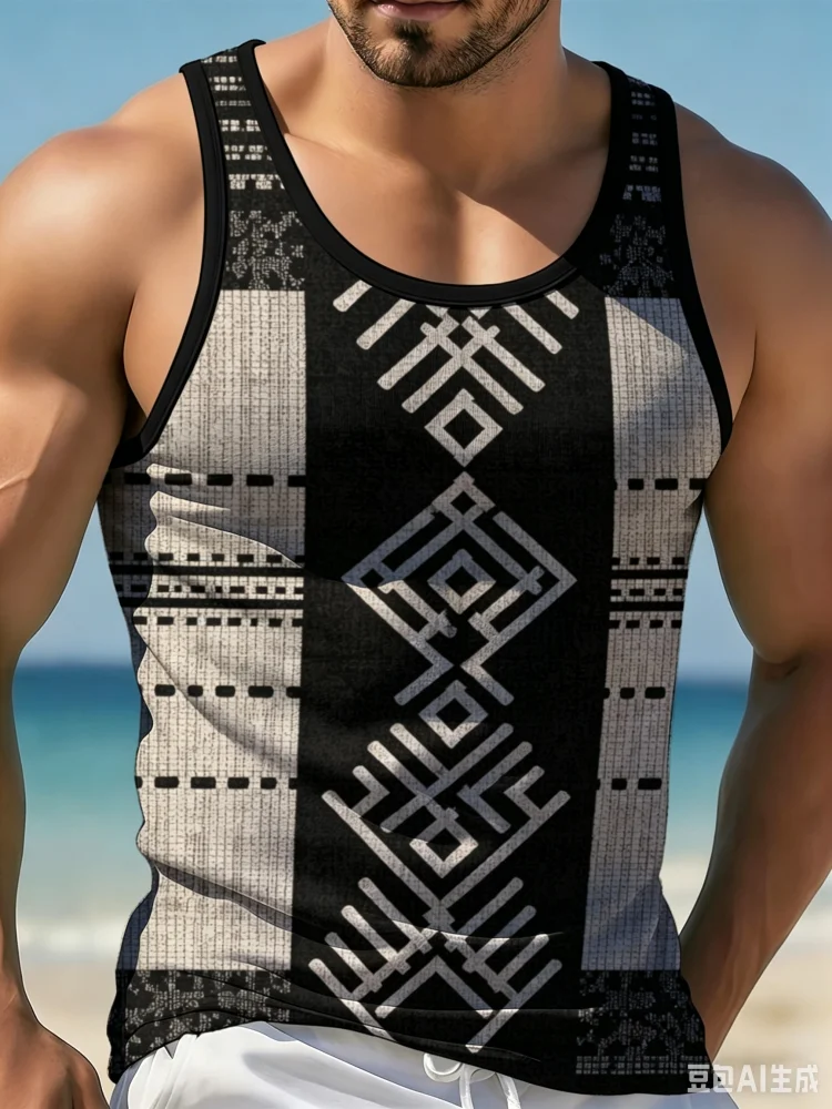 Vintage Ethnic Geometric Triba - Men'S Ethnic Fashion Trends ulasan dan harga