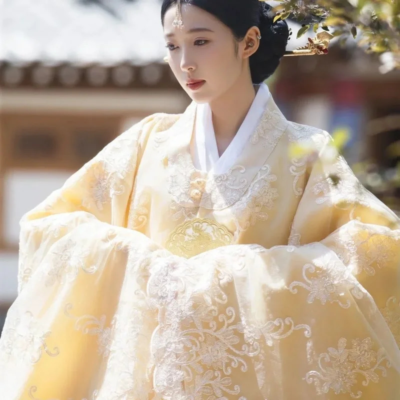 ellow Korean Clothes Women Tra - Hanbok Modern Set ulasan dan harga