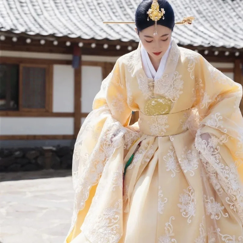 ellow Korean Clothes Women Tra - Hanbok Modern Set ulasan dan harga