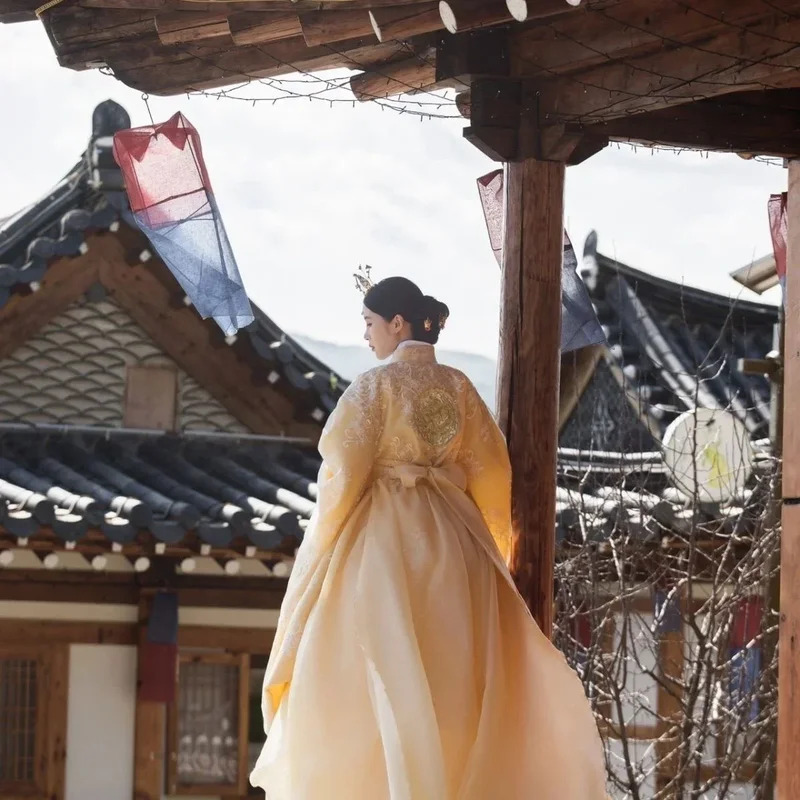 ellow Korean Clothes Women Tra - Hanbok Modern Set ulasan dan harga