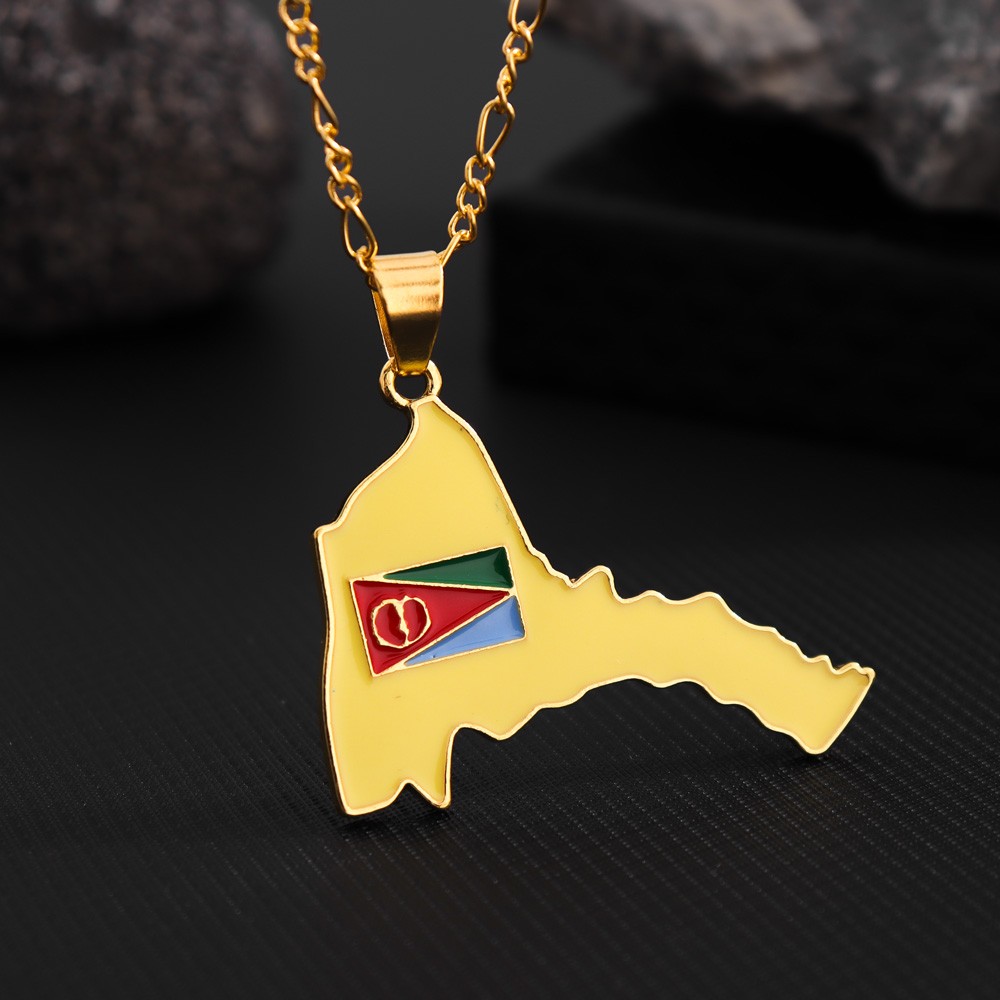 Exquisite Eritrea Map Pendant  - Men'S Ethnic Fashion Trends ulasan dan harga