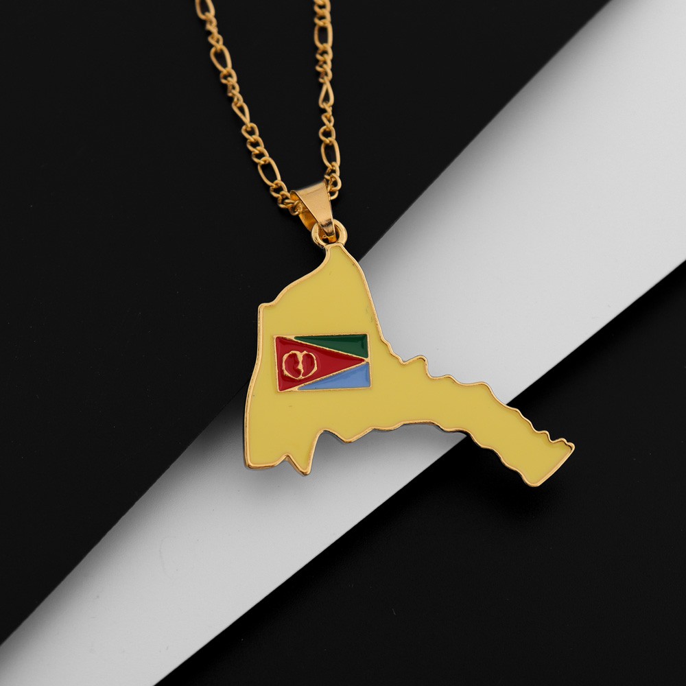 Exquisite Eritrea Map Pendant  - Men'S Ethnic Fashion Trends ulasan dan harga