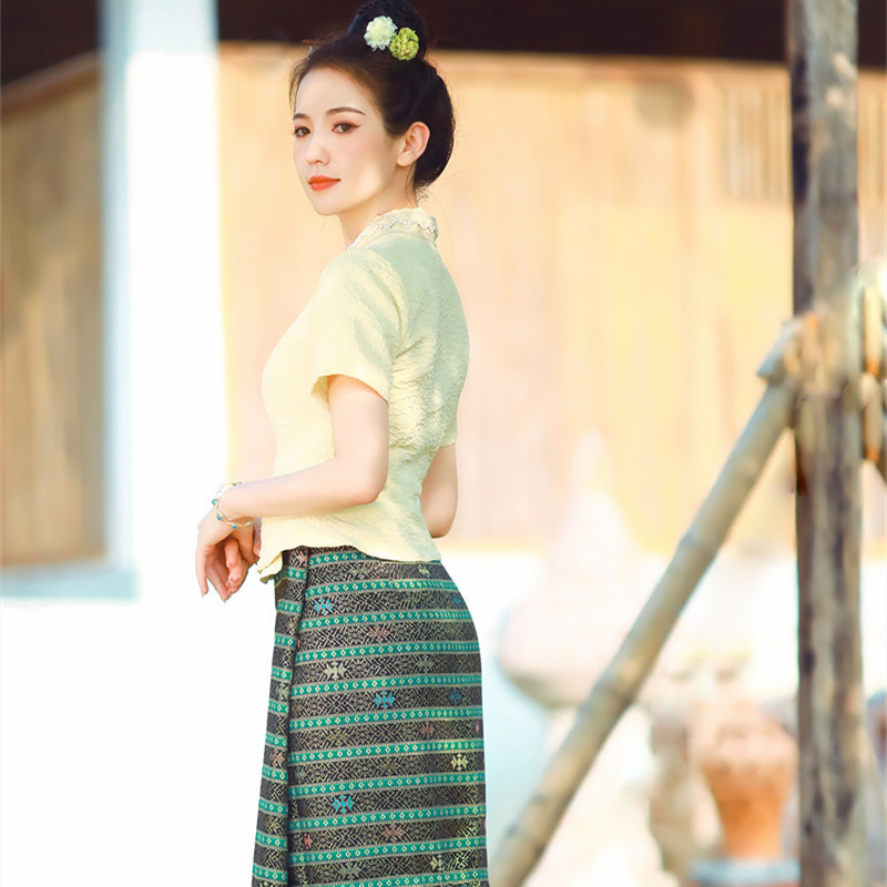 Light Yellow Thai Dai Clothing - Thai Silk Blouse ulasan dan harga