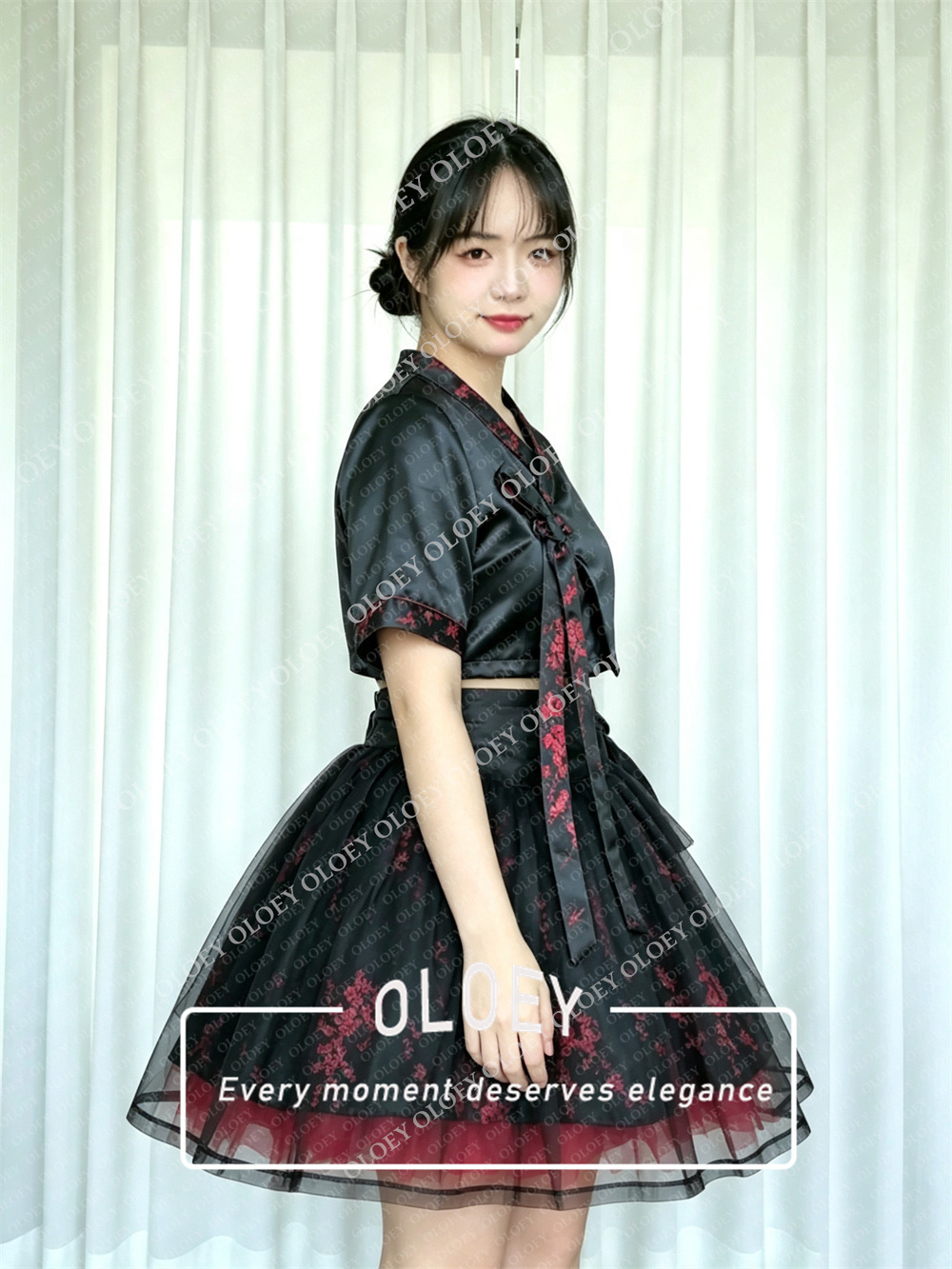 OLOEY Modern Black Short Conce - Hanbok Modern Set ulasan dan harga