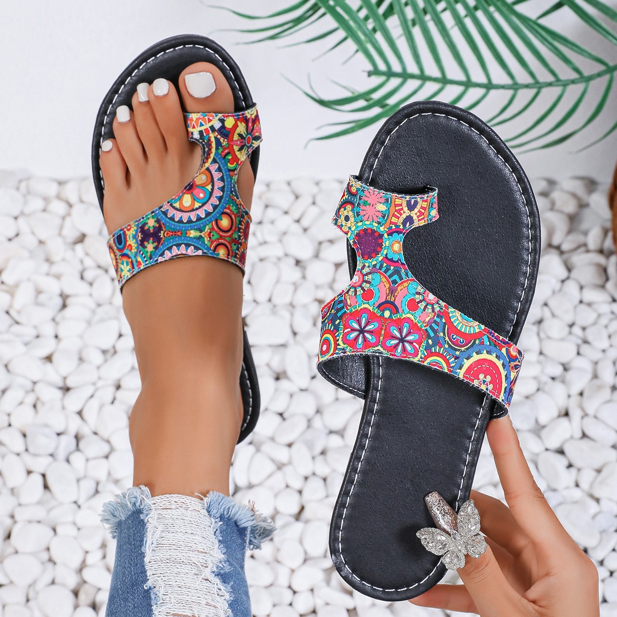 Wide Width Ethnic Flat Sandals - Women'S Ethnic Fashion Brands ulasan dan harga