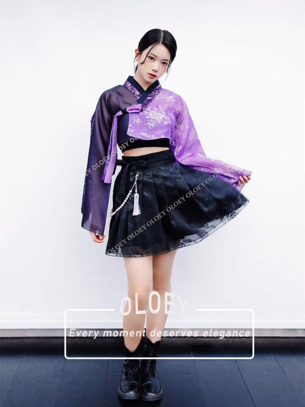 OLOEY Vintage Black Purple Han - Hanbok Modern Set ulasan dan harga