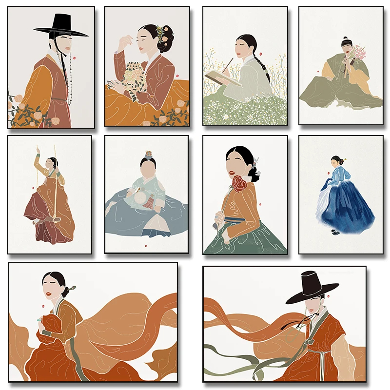 Korean Hanbok Boho Art Posters - Hanbok Modern Set ulasan dan harga