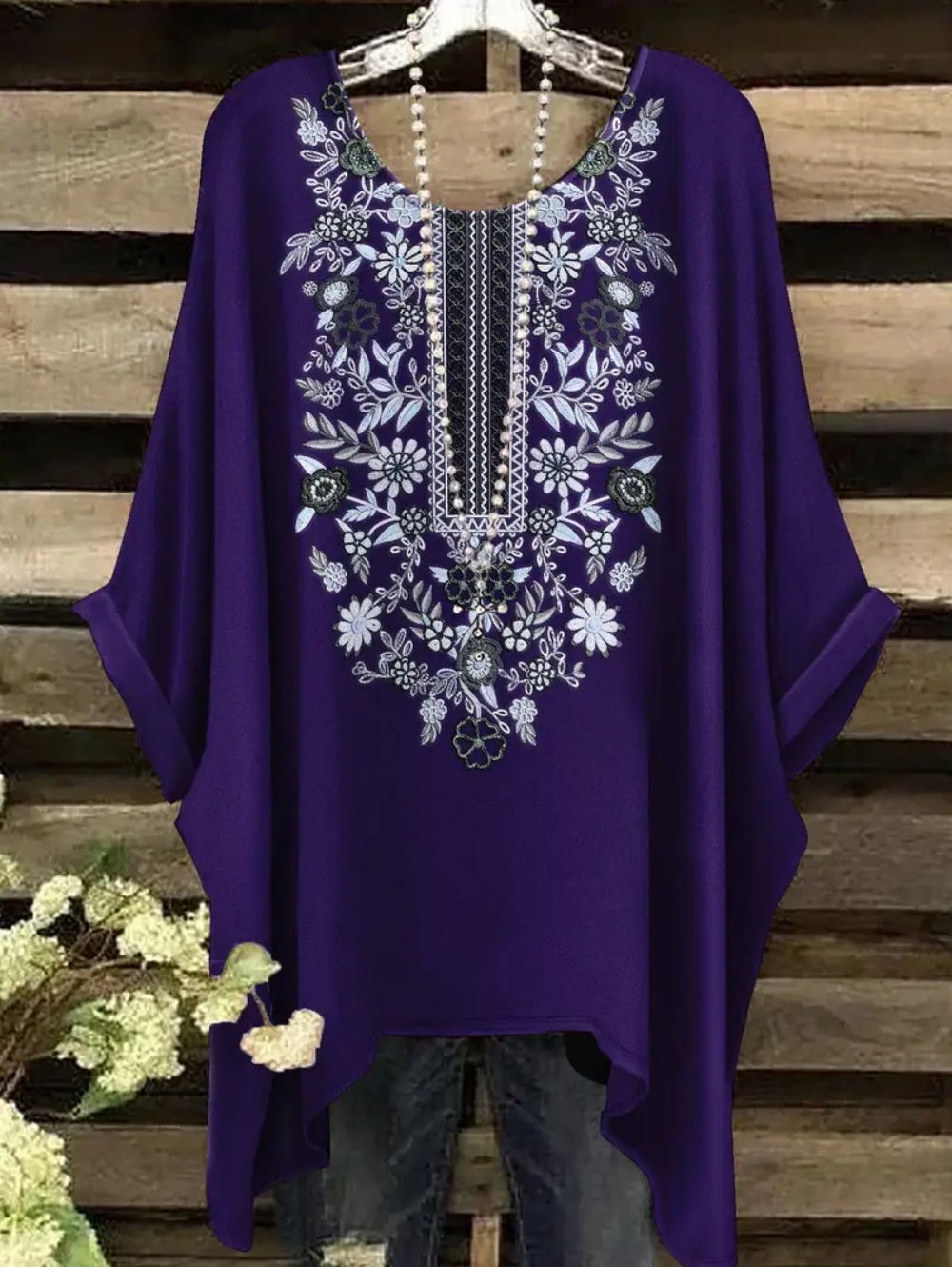 Bohemian Chic Oversized T-Shir - Ethnic Chic Fashion ulasan dan harga