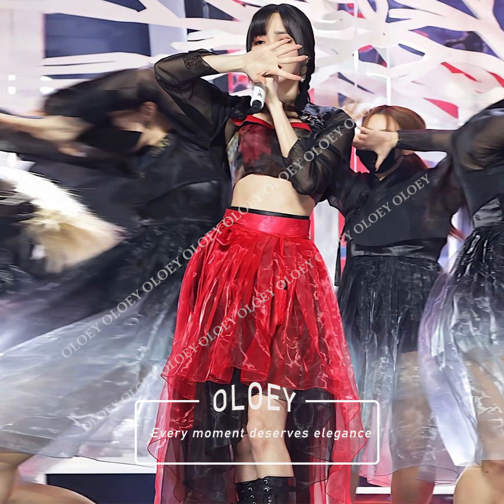OLOEY Modern Red Black Concert - Hanbok Modern Set ulasan dan harga