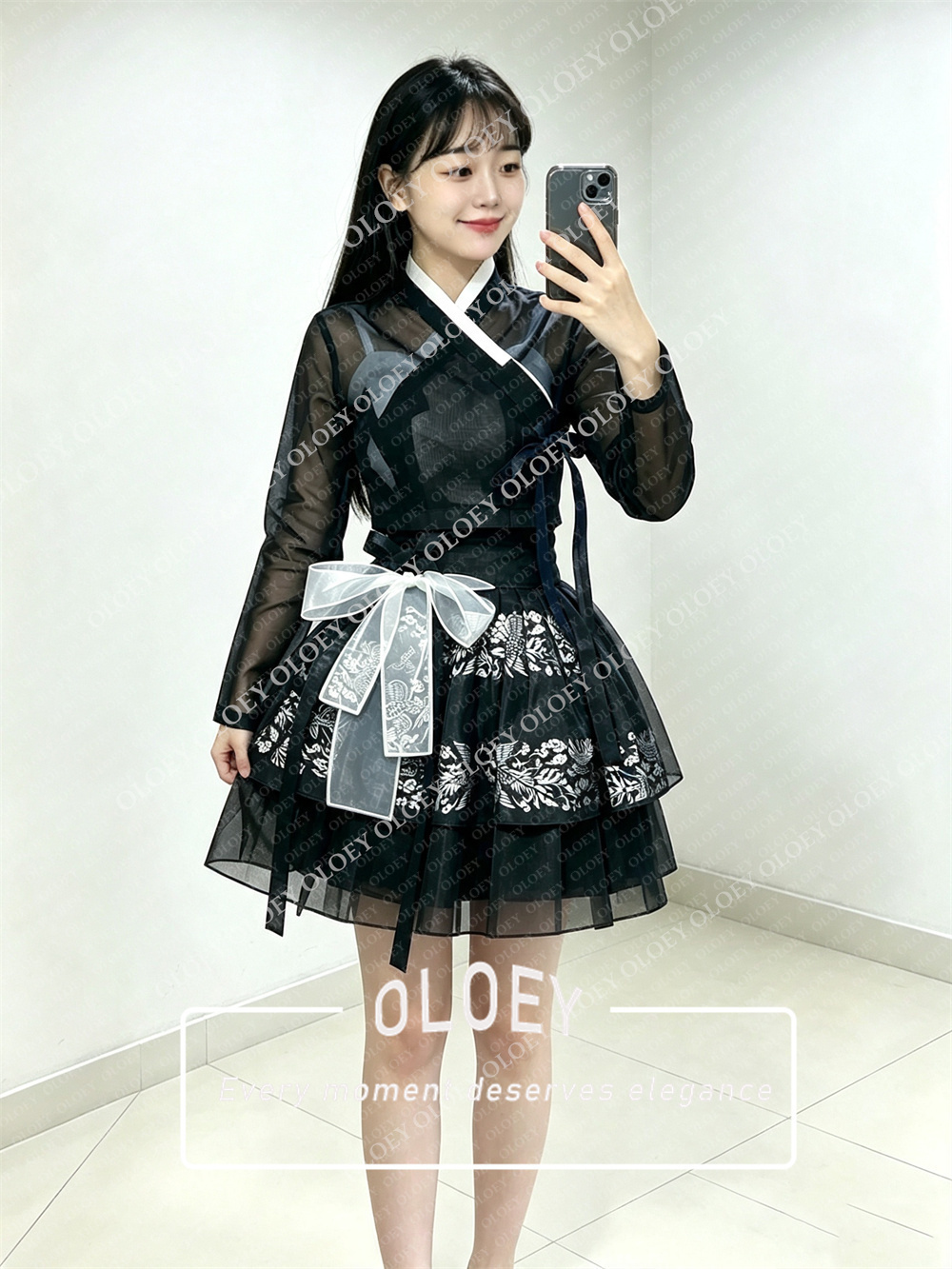 OLOEY Modern Black Short Conce - Hanbok Modern Set ulasan dan harga