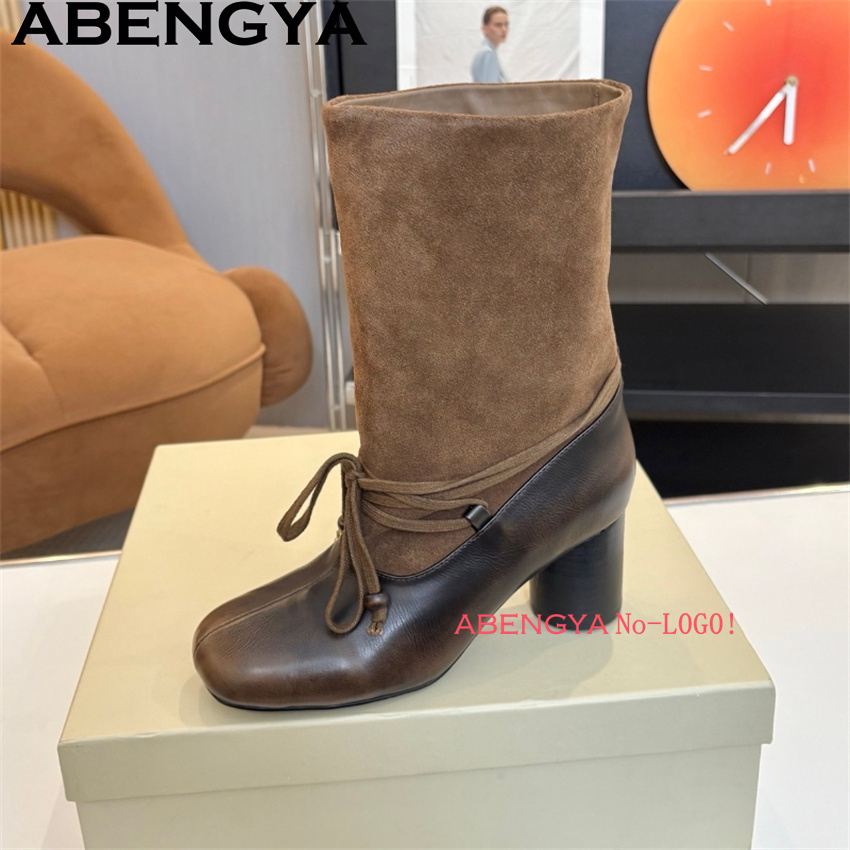ABENGYA Chunky Heel Mid Calf B - Ethnic Fashion Week ulasan dan harga